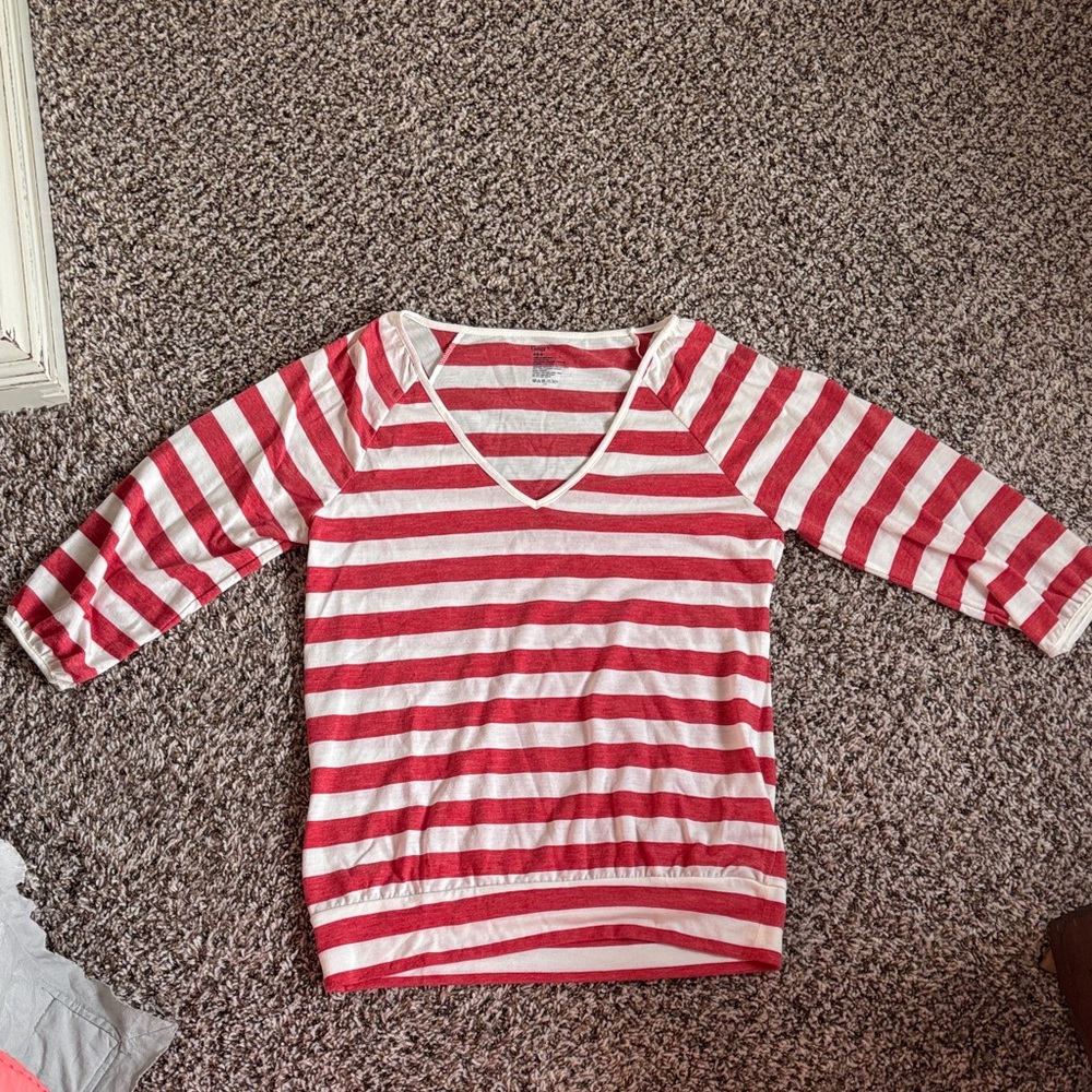 Red and White Striped women’s Shirt